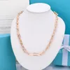 Designer High version tiffay and co U-shaped chain necklace with white copper plated 18K rose gold inse horseshoe collarbone AK15