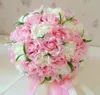 Cheap In Store Wedding Favors Hand Holding Flowers Artificial Roses Flowers Wedding Bouquet Colorful White Lavender Lilac Perfect 7782427