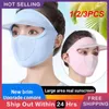 Berretti 1/2/3 pezzi protezione solare antipolvere femminile anti-ultravioletti cappelli da uomo maschera per lenti staccabile per equitazione regolabile
