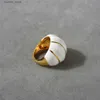 Clusterringen Witte emaille koepel dikke ringen voor vrouwen witte statement gedurfde ringen eenvoudige minimalistische unieke sieraden nieuw in L240315