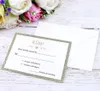 Cartes RSVP élégantes, substrat en papier pailleté doré champagne avec mots imprimés, enveloppes ivoire, à utiliser avec des cartes d'invitation ensemble 9577730