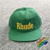 Cappello RHUDE ricamato verde Uomo Donna Cappello Rhude vintage Cappello da baseball in tela con schermo solare237i