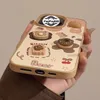 3D Cookie Bear 15 Capa de telefone 14 Promax Couro 13 Adequado 11 Alça de suspensão fofa 12 Dura