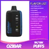 2024 Nouveau Puff Original OZIBAR OB18000 18000 Puffs Vapes jetables E cigarettes 25ml Chariots pré-remplis 5 niveaux de puissance réglable Écran intelligent VS Bang Box 18K King Puff