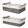 Manden 2 stuks Macrame opbergmand Boho Home Decor organisator lade met handvat voor keuken badkamer aanrecht toiletpapiermand