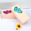 Decorative Flowers 1PC Portable Double Heart Gift Box Wedding Festival Activities Rose Soap Flower Valentine's Day Gifts Romantic Exquisite