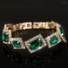 Bracelet De Mode Bracelets De Mariage Bijoux De Luxe Femmes Vert Cristal Pierre Bracelet Charme Pour Dames Lien Chaîne Bracelets
