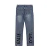 Designer men's jeans summer fashion women's pants American high street washed and old casual straight pants letter printed