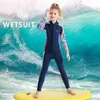 Kadın mayo 2.5mm neopren çocuk wetsuit uzun kollu ayrı dalış takım elbise erkek ve kızlar soğuk prova sıcak denizanası