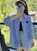 2024 zomer Japanse stijl Womens slim fit Blouses Spelen Designer damesshirts Ogen Groot Hart Borduren Shirt Mode Blouse Kwaliteit