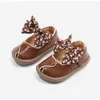 First Walkers Flat heel shoes Claladoudou new baby shoes for spring little girls princess leather microfiber shoes soft sole shoes for young children 240315