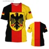 Men's T-Shirts Germany Flag Shirt Mens T-shirt German Casual Clothing O-Neck Everyday Sweatshirt Breathable Short Slve Tops Male Cheap Ts Y240315