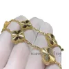 Van Clover Designer Armband Pearl Leaf Gold Laser Märke Bangle Charm Armband Halsbandörhängen Diamond Wedding A JewelR226R