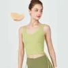 Lu Align Lemon Sport-BH für Damen, gerippte seitliche Taille, Kordelzug, Fiess-Bralette, hohe Unterstützung, Yoga-Tanktops, Push-Up-Training, gepolsterte Unterwäsche