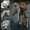 Dog Apparel Upgraded Four Legged Waterproof Full Package Pet Medium Large And Small Dogs Pets Clothing Transparent Reflective Raincoat