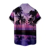 メンズカジュアルシャツ半袖シャツのトレンドレジャープリントブラウス夏休みビーチファッションボタンダウン