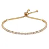 Link Bracelets Fashion Charm CZ Tennis Bracelet For Women Crystal Zircon Jewelry Adjustable Gold Silver Color Box Chain Gift