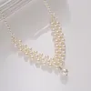 Choker Classic Vintage Artificial Pearl Handmade Necklace