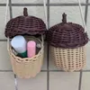 Bag Round Rattan Bucket Tropical Beach Style Woven Shoulder Po Prop Handbag Acorn-shaped Storage Basket Hand-woven