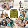 Herren-Bademode, Hahnentritt-Karo-Boardshorts, tägliche Oversize-Strandhose, niedliche gelbe schwarze Herren-Badehose, bequem, 240315