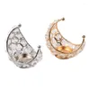 Portacandele Candelabri decorativi in ​​metallo lunare Candelieri in cristallo scintillante per feste con appuntamento