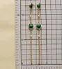 Stud Earrings Luxury Long Tassel Women Malachite Stones Chain Dangling Ear Rings Elegant Jewelry Bijoux Wholesale