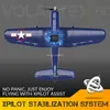 F4U RC Plane 2.4 GHz 4Ch 400mm Wingpan One-Key Aerobatic RTF Remote Control Aircraft Toys Toys To Children 240222