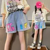 Summer Fashion Girls Soft Denim Pocket Short Jeans Pants Baby Casual Trousers Kids Shorts Childrens Clothing For 2-12 240305
