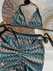 女性用水着かぎ針編みビキニ女性カラフルな水着スカートビーチウェア