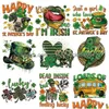 縫製の概念ツールSt. Patricks Day Iron on Transferses Decals Clover AptiquesはTシャツのプレスサーマルステッカーdiy c dhmahのために私にキス