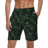 Herr shorts sommargym man tropisk blad sport modern bladverk tryckt strand korta byxor mode snabba torra stammar plus storlek 3xl