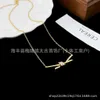 Designer High version V Jindi Home Diamond Knot Pendant Necklace with 18K Gold Plating for Women Live Broadcast