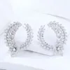 Stud Earrings GODKI Trendy Luxury Flower Wreath Leaf For Women Wedding Cubic Zircon Crystal African Dubai Bridal