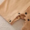 0-18 baby strak pak herenstijl knap formeel katoen comfortabel zacht jongens en meisjes zomer korte mouw pasgeboren kleding 240315