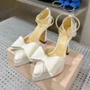 Mach crystal-encrusted bow Platform Sandals Pink silk platform chunky high Heels sandals120MMsky-high heel for satin Luxury Designers Evening shoes