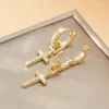 Boucles d'oreilles cerceau FEEHOW mode croix pendentif Cartilage balancent pour les femmes Punk Hiphop zircone boucle d'oreille soirée bijoux de fête