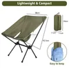 Camp Furniture Portable Folding Camping Chair Outdoor Moon Chair Collapsible Foot Stool For Hiking Picnic Fishing Chairs Seat Tools YQ240315