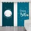 Curtains Custom Nordic Minimalist Space Astronaut Planet Boy Children's Room Bedroom Curtain Punched Cartoon Thin Curtain Blackout 2 Pcs