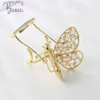 Anelli cluster Promozioni di fabbrica Colore oro Moving Butterfly Action Shape Anello jewerly Anelli di alta qualità per le donne regalo misura gratuita L240315