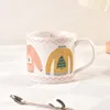 Mugs Creative Ceramic Mug Christmas Sweater Design Sensible Couple Breakfast High Beauty Home Coffee Cup Dish Cute Hand Gift