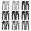 Jeans de créateur jeans violets pour hommes jeans de créateur en denim pantalons à la mode en détresse design de haute qualité pantalons décontractés rétro de moto lavés vieux jeans
