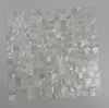 Mosaïque de coquille de nacre de couleur blanche, 20x20mm, carrelage sans couture, support en maille, carrelage mural de salle de bains MS12340151128725472