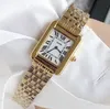 Fashion Famous Brand Small Dial Watch Bee Quartz Movement Clock square roman tank series solid fine stainless steel strap women chain bracelet wristwatch gifts