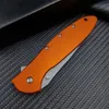 Tactical Green/Orange Leek 1660 Folding Knife 8Cr13Mov Blade Stainless Steel Handle Flipper Assisted Pocket Knife With Belt Clip Everyday Carry For Hunting Camping