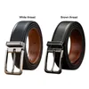Cinture Cintura in vera pelle marrone nero per tutti gli abbinamenti Design di lusso Cintura vintage con fibbia ad ardiglione casual da lavoro su due lati