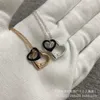 Designer Tiffany and Co S925 Coeur à Collier Asymétrique Gun Noir 18k Or Rose Mode Femmes Collier Chaîne