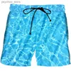 Tute da uomo 2022 Marca 3D Ondulazione dell'acqua Piscina Uomo Girocollo T-shirt Set Moda Uomo T-shirt Pantaloncini Canotta Felpa 4XL Q240314