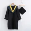 Abito da laurea uniforme Cap 2023 Costume da laurea unisex Scuola Università Cerimonia Baccalaureato 240301