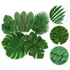 Fiori decorativi 60 foglie artificiali con disposizione del tavolo da pranzo hawaiano, foglie finte