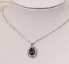 Комплект ожерелья и серег 2024, модное ожерелье для невесты, свадебного банкета, роскошные овальные синие австрийские хрустальные подвески, ожерелье/серьги для женщин, ювелирные изделия